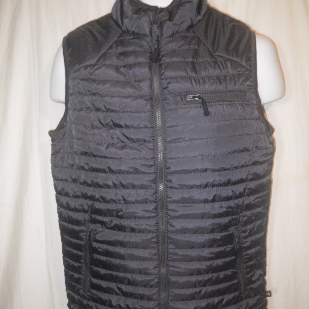 Nat Nast Puffer Quilted Full Zip Jacket Mens Vest Size Small NWT's Black